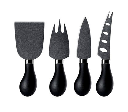 Black Color - Cheese Knife Set of 4 – Non-Stick Coated