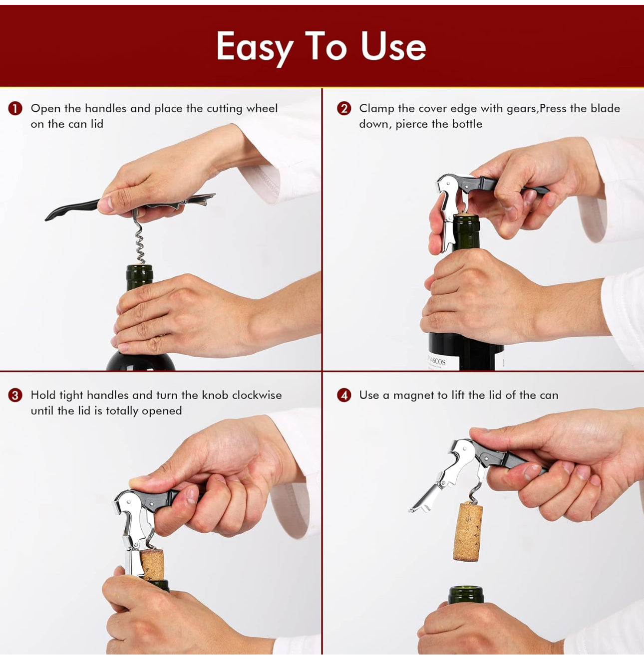 Professional Waiter Corkscrew Wine Opener – Heavy-Duty Stainless Steel Wine Key