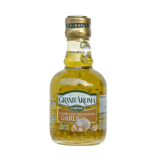 Grand'aroma Garlic Extra Virgin Olive Oil, 8.5-Ounce Bottles