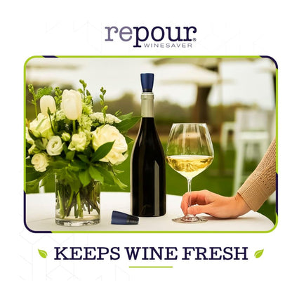 Repour Wine Saver and Stopper - Blue 4 pack