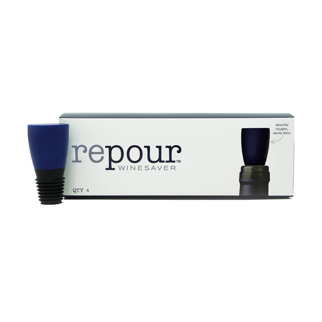 Repour Wine Saver and Stopper - Blue 4 pack