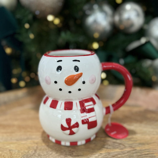 Holly and Moss Snowman Big Mug / Jar